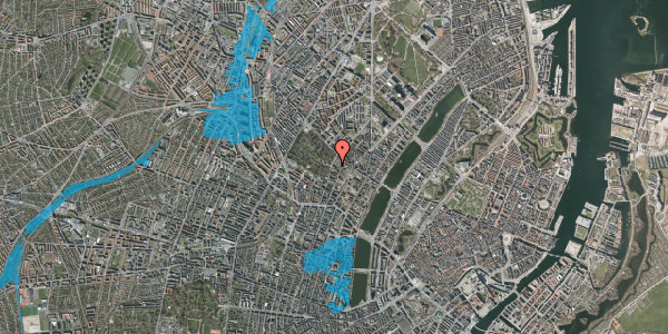 Oversvømmelsesrisiko fra vandløb på Bangertsgade 12, 1. th, 2200 København N