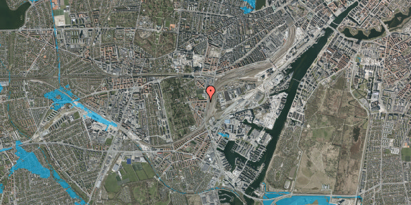 Oversvømmelsesrisiko fra vandløb på Bavnehøj Allé 3, 1. tv, 2450 København SV