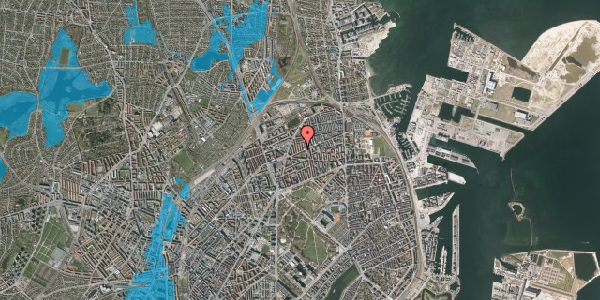 Oversvømmelsesrisiko fra vandløb på Bechgaardsgade 3, 1. th, 2100 København Ø