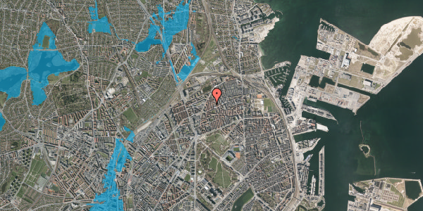 Oversvømmelsesrisiko fra vandløb på Bechgaardsgade 9, 2. , 2100 København Ø