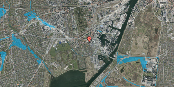 Oversvømmelsesrisiko fra vandløb på Beethovensvej 4, 1. th, 2450 København SV