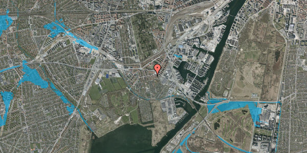 Oversvømmelsesrisiko fra vandløb på Beethovensvej 9, st. tv, 2450 København SV