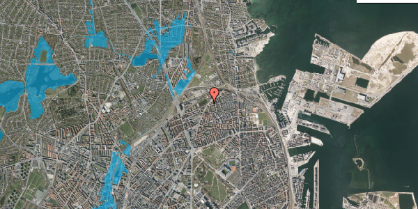 Oversvømmelsesrisiko fra vandløb på Bellmansgade 2, 3. tv, 2100 København Ø