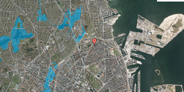 Oversvømmelsesrisiko fra vandløb på Bellmansgade 4, 3. tv, 2100 København Ø