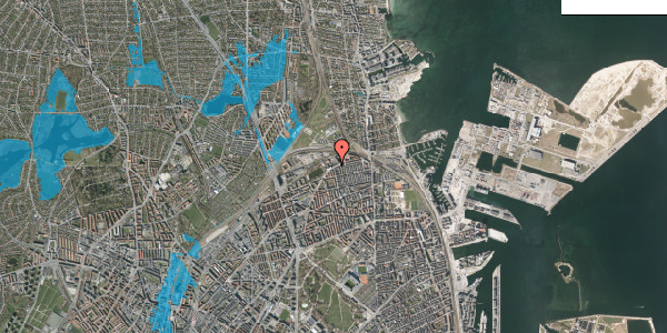 Oversvømmelsesrisiko fra vandløb på Bellmansgade 7, st. 20, 2100 København Ø