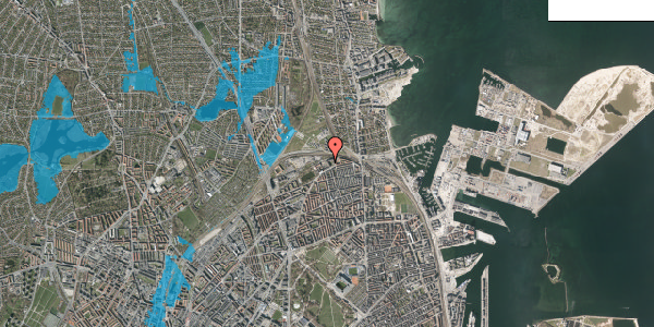 Oversvømmelsesrisiko fra vandløb på Bellmansgade 21, 3. tv, 2100 København Ø