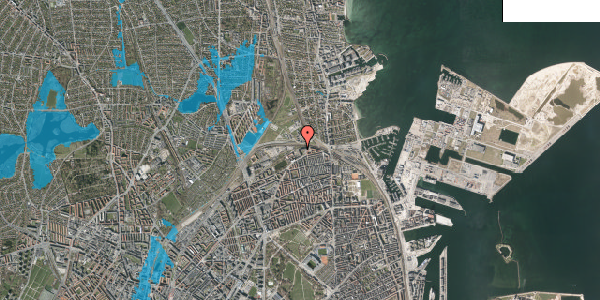 Oversvømmelsesrisiko fra vandløb på Bellmansgade 25, 2. th, 2100 København Ø