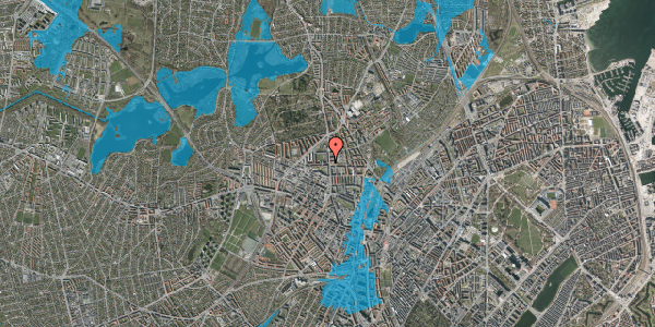 Oversvømmelsesrisiko fra vandløb på Birkedommervej 2, 4. tv, 2400 København NV