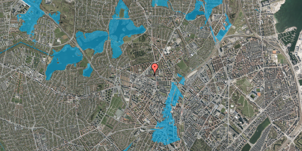 Oversvømmelsesrisiko fra vandløb på Birkedommervej 16, 1. th, 2400 København NV