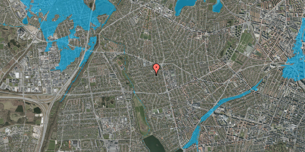 Oversvømmelsesrisiko fra vandløb på Birkholmvej 24, 2720 Vanløse