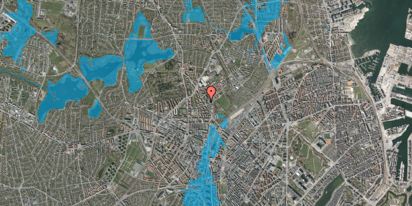 Oversvømmelsesrisiko fra vandløb på Bispebjerg Bakke 3, 1. 107, 2400 København NV