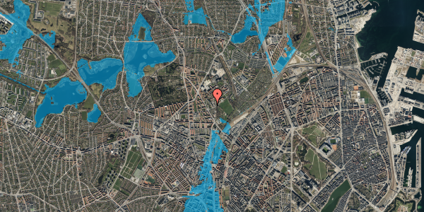 Oversvømmelsesrisiko fra vandløb på Bispebjerg Bakke 9, 2. 206, 2400 København NV