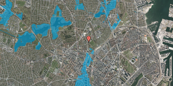 Oversvømmelsesrisiko fra vandløb på Bispebjerg Bakke 9, 4. 409, 2400 København NV