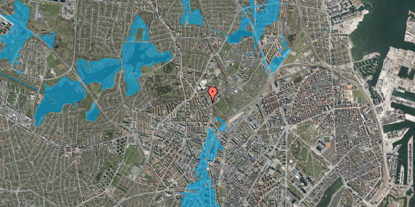 Oversvømmelsesrisiko fra vandløb på Bispebjerg Bakke 11, 4. 411, 2400 København NV