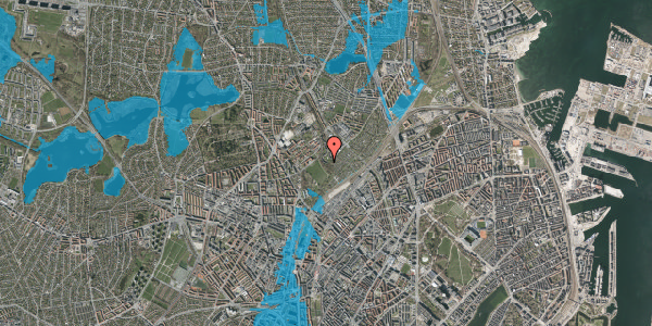 Oversvømmelsesrisiko fra vandløb på Bispebjerg Bakke 18A, 2. th, 2400 København NV