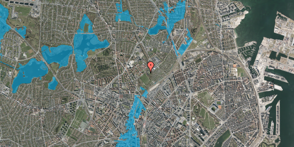 Oversvømmelsesrisiko fra vandløb på Bispebjerg Bakke 18D, st. tv, 2400 København NV