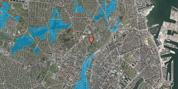 Oversvømmelsesrisiko fra vandløb på Bispebjerg Bakke 23A, 2. th, 2400 København NV