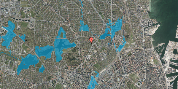 Oversvømmelsesrisiko fra vandløb på Bispebjerg Parkallé 13, 2400 København NV