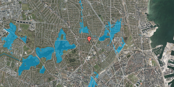 Oversvømmelsesrisiko fra vandløb på Bispebjerg Parkallé 22, 2. 212, 2400 København NV