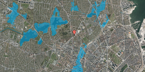 Oversvømmelsesrisiko fra vandløb på Bispeparken 9, 2. th, 2400 København NV