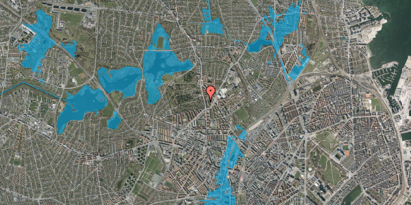 Oversvømmelsesrisiko fra vandløb på Bispeparken 13, st. tv, 2400 København NV