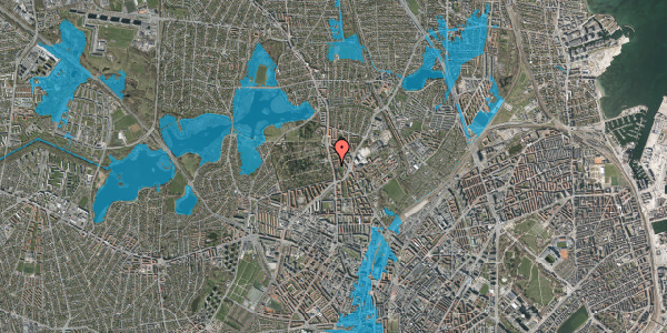 Oversvømmelsesrisiko fra vandløb på Bispeparken 18, st. tv, 2400 København NV