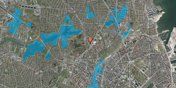 Oversvømmelsesrisiko fra vandløb på Bispeparken 23, 1. th, 2400 København NV