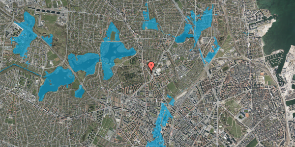 Oversvømmelsesrisiko fra vandløb på Bispeparken 24, 2. th, 2400 København NV