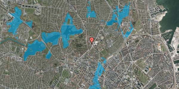 Oversvømmelsesrisiko fra vandløb på Bispeparken 26, 2. th, 2400 København NV