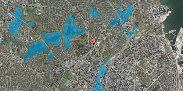 Oversvømmelsesrisiko fra vandløb på Bispeparken 28, 2. tv, 2400 København NV