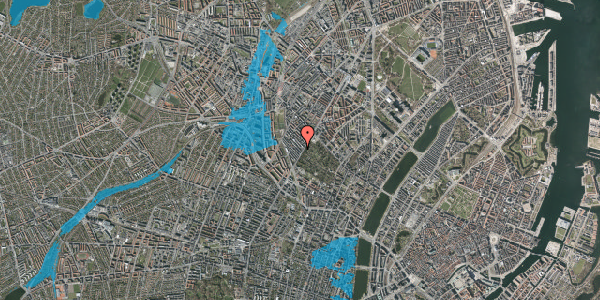 Oversvømmelsesrisiko fra vandløb på Bjelkes Allé 4, 1. 3, 2200 København N