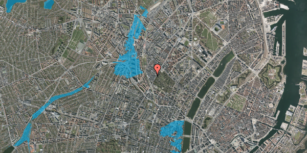 Oversvømmelsesrisiko fra vandløb på Bjelkes Allé 7A, 4. , 2200 København N