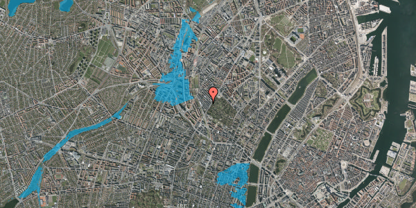 Oversvømmelsesrisiko fra vandløb på Bjelkes Allé 7, kl. tv, 2200 København N