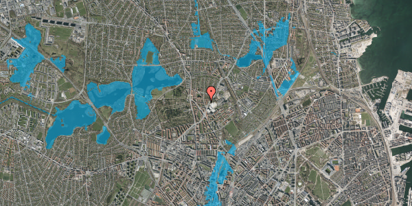 Oversvømmelsesrisiko fra vandløb på Bjergvænget 9, 1. th, 2400 København NV