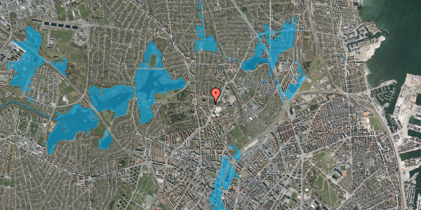 Oversvømmelsesrisiko fra vandløb på Bjergvænget 12, 2. th, 2400 København NV
