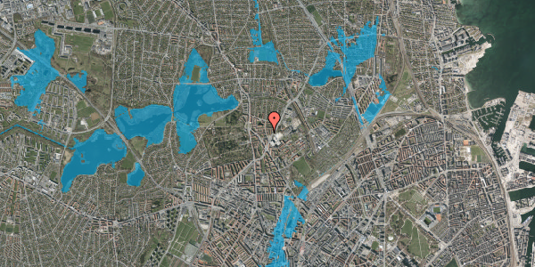 Oversvømmelsesrisiko fra vandløb på Bjergvænget 14, 2. th, 2400 København NV