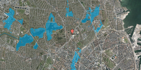 Oversvømmelsesrisiko fra vandløb på Bjergvænget 15, 2. tv, 2400 København NV