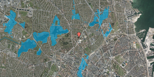 Oversvømmelsesrisiko fra vandløb på Bjergvænget 18, st. 1, 2400 København NV