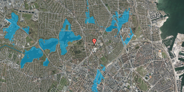 Oversvømmelsesrisiko fra vandløb på Bjergvænget 20, 1. th, 2400 København NV
