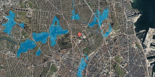 Oversvømmelsesrisiko fra vandløb på Bjergvænget 22, 2. tv, 2400 København NV