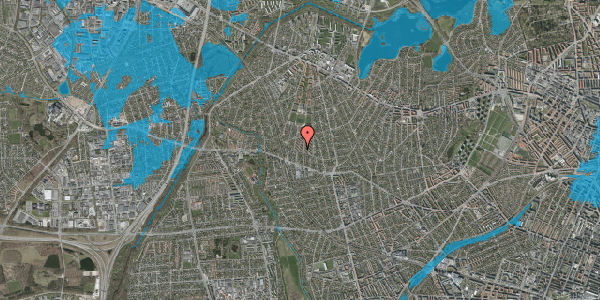Oversvømmelsesrisiko fra vandløb på Bjernedevej 82, 2700 Brønshøj