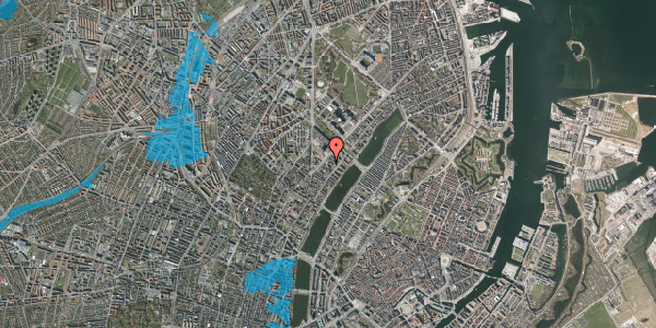 Oversvømmelsesrisiko fra vandløb på Blegdamsvej 14A, 2200 København N