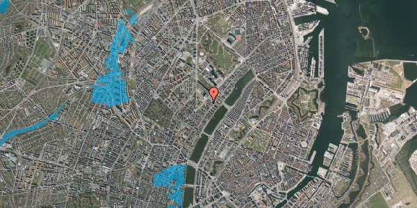 Oversvømmelsesrisiko fra vandløb på Blegdamsvej 16E, 1. 14, 2200 København N