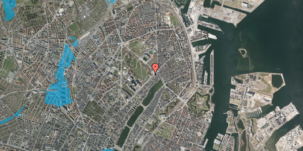Oversvømmelsesrisiko fra vandløb på Blegdamsvej 29A, 5. 603, 2100 København Ø