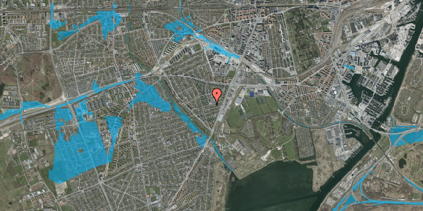 Oversvømmelsesrisiko fra vandløb på Blommehaven 21, 2500 Valby
