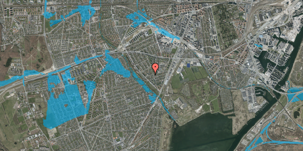 Oversvømmelsesrisiko fra vandløb på Blommehaven 41, 2500 Valby