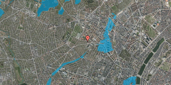 Oversvømmelsesrisiko fra vandløb på Blåbærvej 3, 2400 København NV