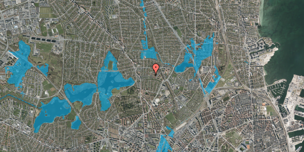 Oversvømmelsesrisiko fra vandløb på Blåmunkevej 104, 2400 København NV