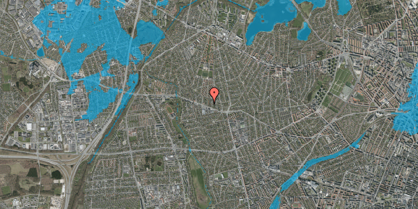 Oversvømmelsesrisiko fra vandløb på Boeslundevej 4B, 2700 Brønshøj