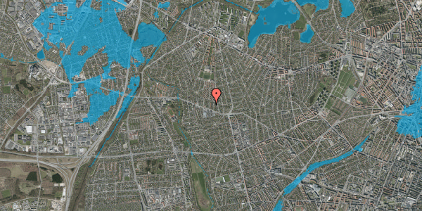 Oversvømmelsesrisiko fra vandløb på Boeslundevej 10B, 2700 Brønshøj